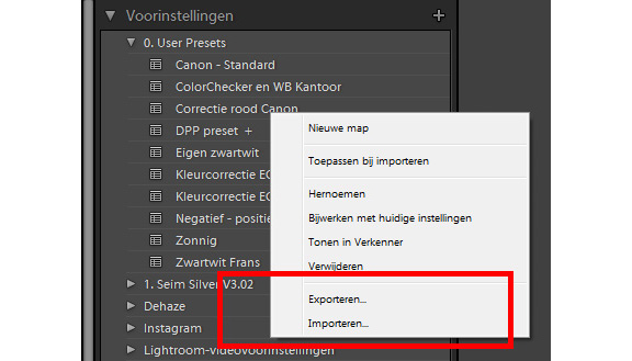 Preset-Importeren-Exporteren