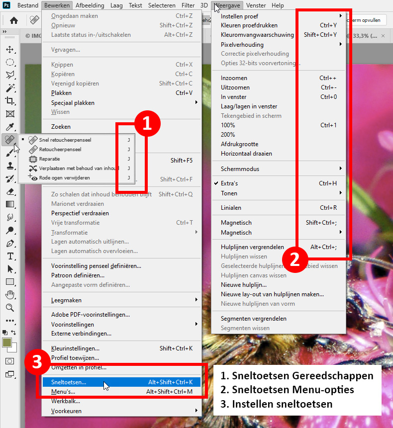 sneltoetsen overzicht