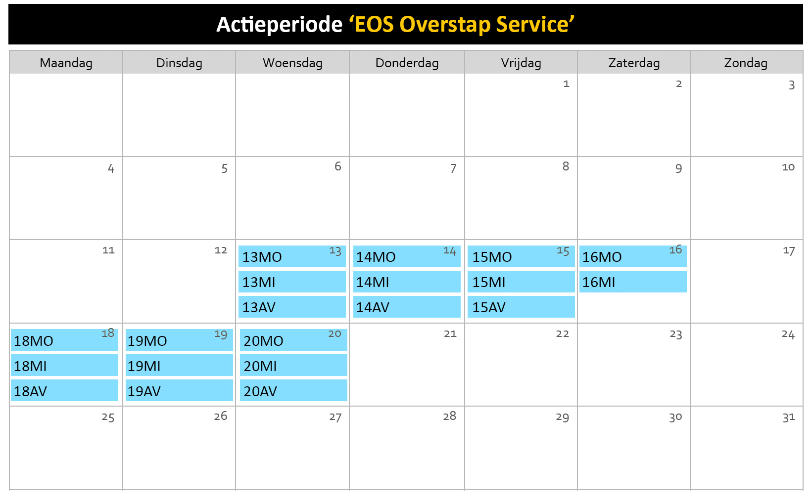 Rooster EOS Overstap Service