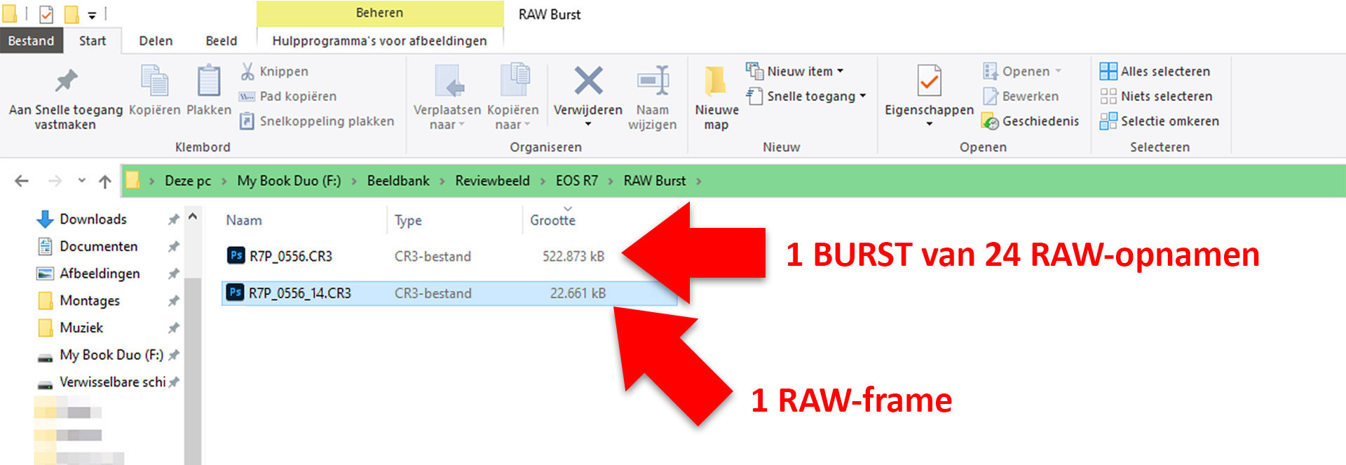 raw-burst frame