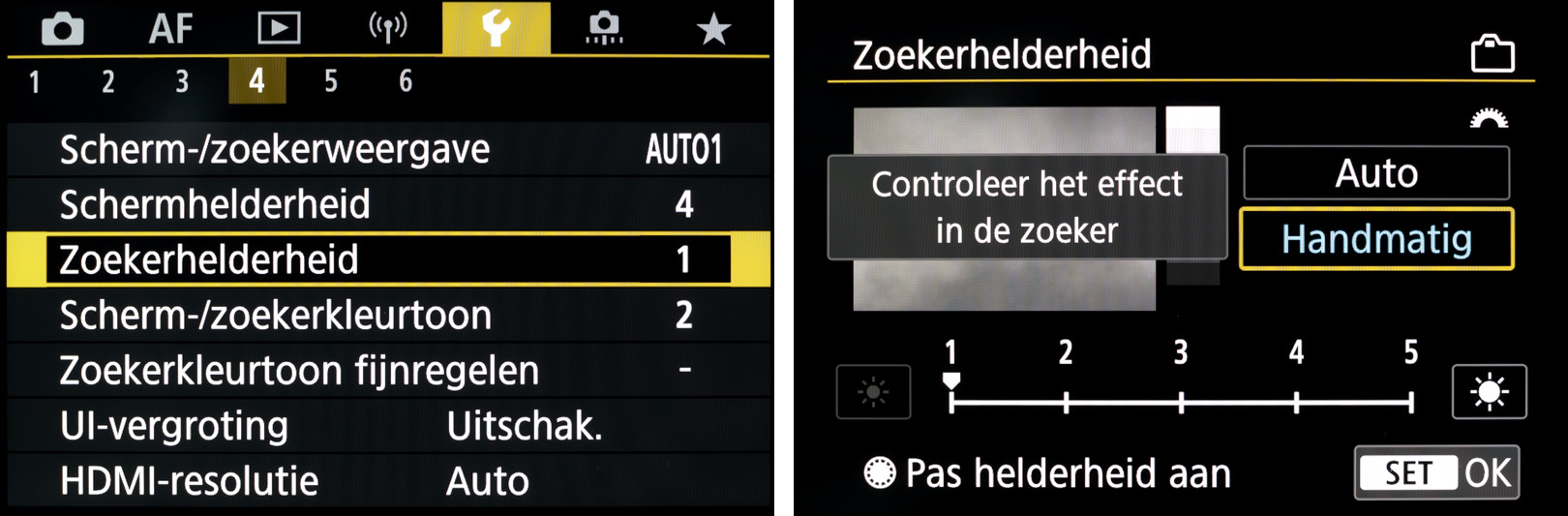 EVF-helderheid