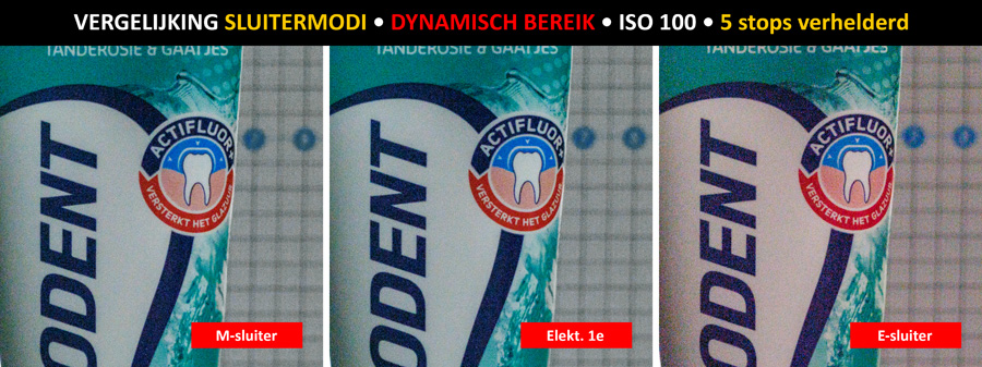 vergelijking sluitermodi en dr-klein
