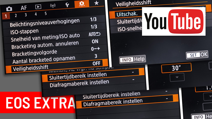 yt sluitertijd-diafragmabereik