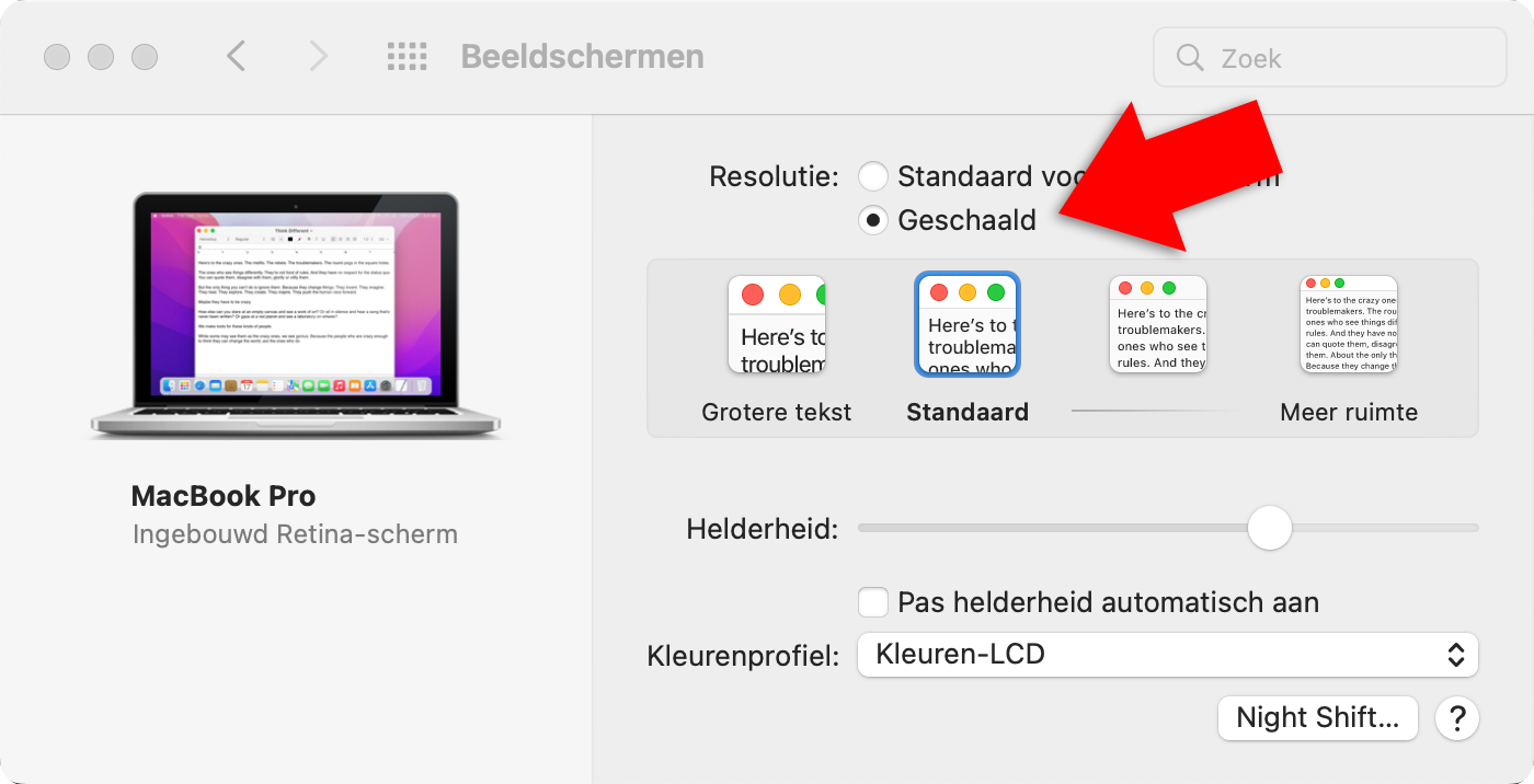 schalen op mac