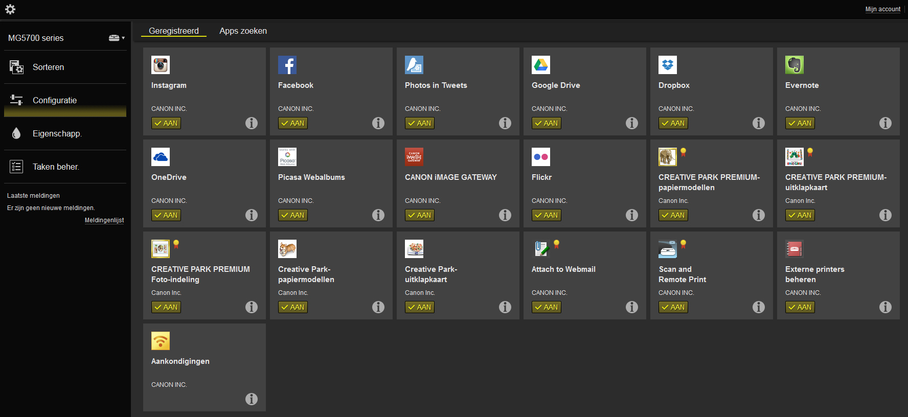 Cloudservices PIXMA